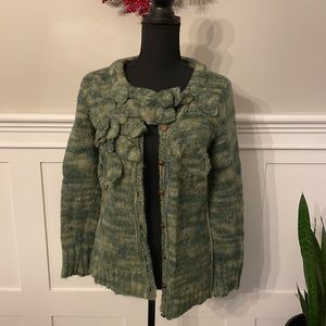 Wool blend cardigan sweater